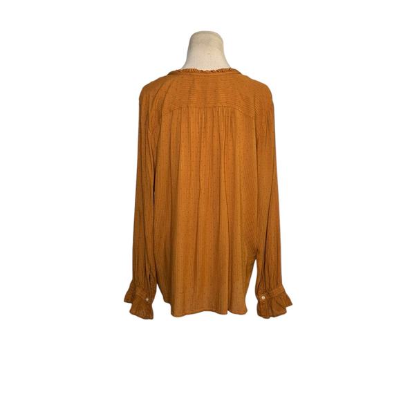 Loft burnt orange long sleeves tunic blouse size large - Picture 12 of 13